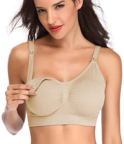 Image of Seamless Nursing Bra Women Maternity Sleep Bralette for Breastfeeding Pack of 5