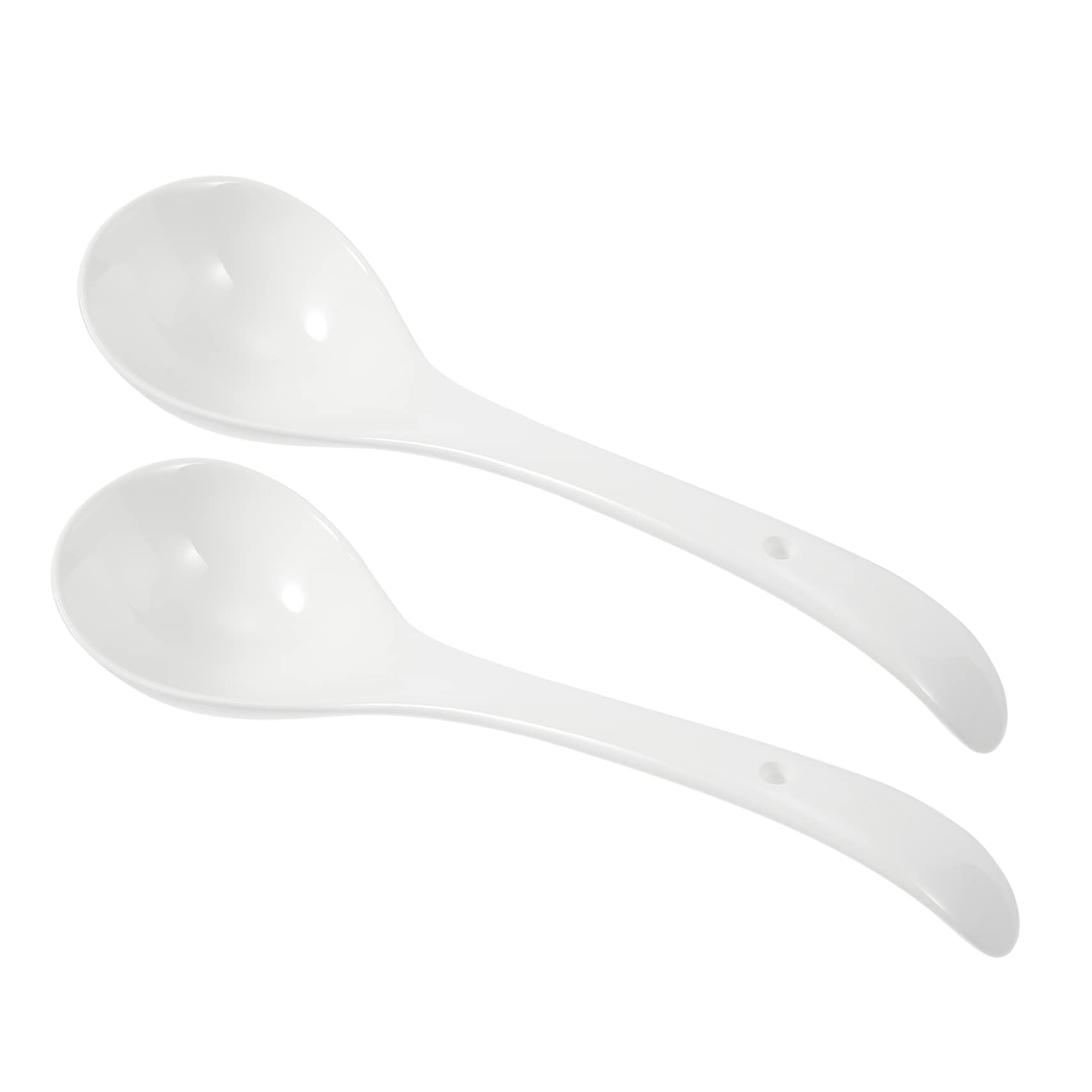 Cuillère à Soupe en Porcelaine 2 Pièces, Grosse Céramique Blanche