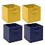 Set of 4 Yellow+dark Blue