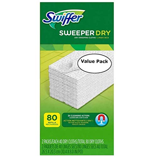 Swiffer Sweeper - Dry Sweeping Refills For Hardwood And Floor Mop Cleaner Unscented - 80 Ct