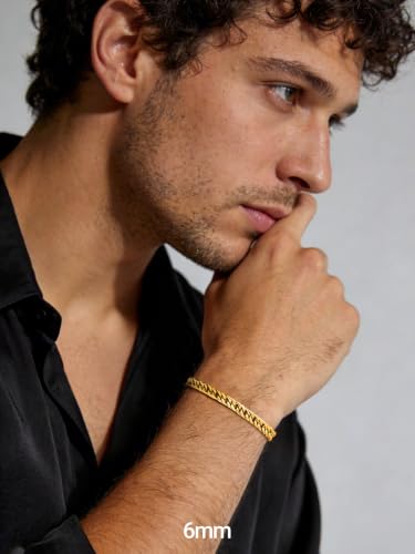 Image of PROSTEEL Bracelets for Men, Cuban Link, Silver /Gold /Black, Stainless Steel | 6 /8 /12 /17mm Width, 7.5 /8.3 /9 inch Length, Stainless Steel Mens Bracelet, Durable & Non Tarnish, Chunky Jewelry with Gift Box