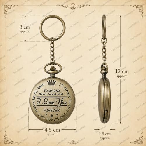 Image of Antique Bronze Pocket Premium Vintage Theme Metallic Home Key Chain & Key Rings | Best Gift for Men, Woman, Boys & Girls on their Special Occassions
