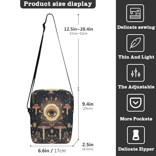 Mushroom with Eyes Psychedelic messenger bag for women Crossbody Bags For Women Shoulder Handbags Adjustable Strap for outdoor sports business3