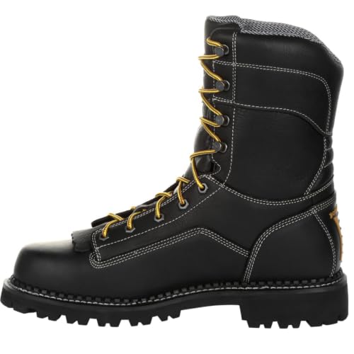 Georgia Boot AMP LT Logger Low Heel Waterproof Work Boot, Black, Size 9.5(M)