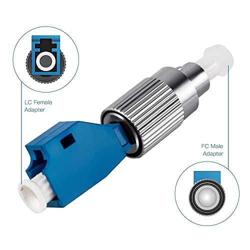 Image of Moocci 20 Pcs Visual Fault Locator Fiber Adapter, Fiber Optic Connector, Single Mode 9 /125um FC Male to LC Female Hybrid Optical Fiber Convertor Adapter Compatible with Optical Power Meter Cable