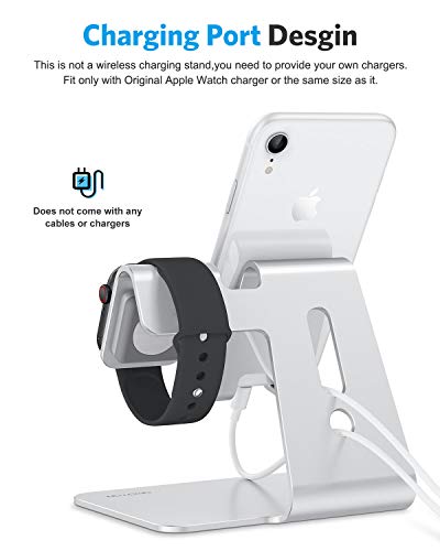 Apple Watch-standaard, OMOTON 2-in-1 universele desktopstandaardhouder voor iPhone en Apple Watch Series 6/5/4/3/2/1 en… - Image 5