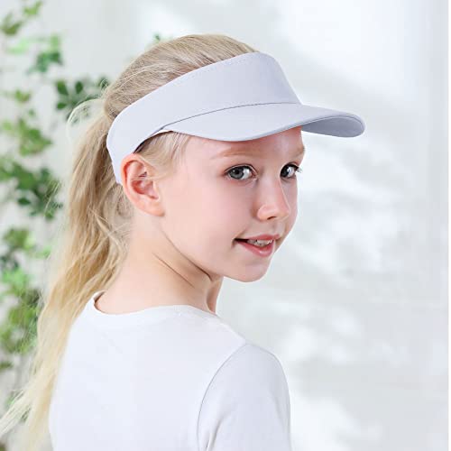 Zando Kids Sun Visor Hat Adjustable Cotton Girls Baseball Hat Boys Athletic Sports Tennis Hat Golf Visor Cap Beach Hat4