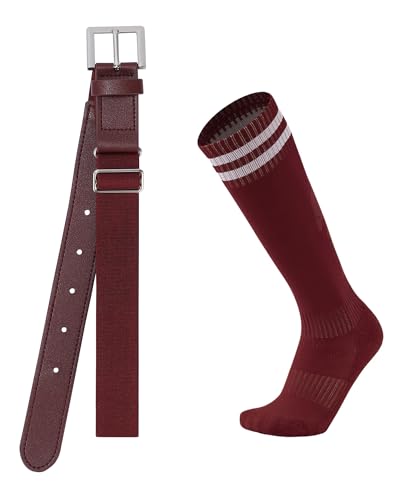 AWAYTR Youth Baseball Socks and Belt -Kids Baseball Belt for Boys Girs Softball