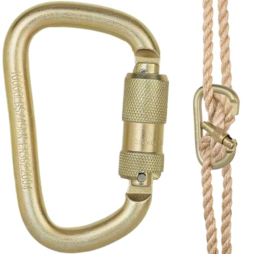 Mosquetón de escalada 45 KN clips de bloqueo automático de acero Jorzer