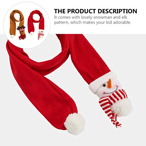 NUOBESTY 2 Peças de Cachecol de Rena de Natal Cachecol de Natal Quente de Pelúcia Boneco de Neve Dos