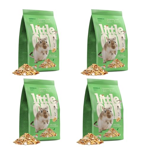 Little One Jerbos | Paquete de 4 | 4 x 400 g | Alimento Completo para Jerbos | Cubre Todas Las Necesidades de Proteínas, Grasas, Carbohidratos, Minerales y Vitaminas