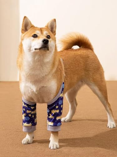 Image of Dog Elbow Braces, Small, Medium, and Large Dog Shoulder Braces with mesh Pads, Dog Elbow Braces are Used to aid Wound Healing and Prevent Licking (Blue, 65-75 pounds)