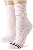 Tommy Hilfiger Damen Preppy Women's Short Socks (2 pack) Socks, Rosa, 35-38