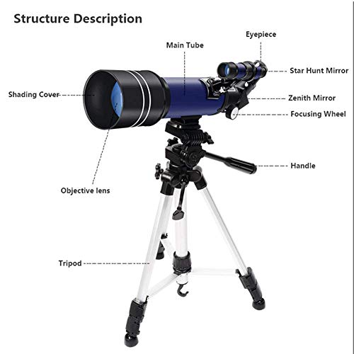 Telescopio portátil Hd para niñas y principiantes, refractor 400/70 mm miniatura 5