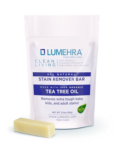 Image of Lumehra Natural Stain Stick - Removes Tough Baby Stain, Kids Stain, Food Stain on Clothes and Carpet Eco friendly, Biodegradable made with Tea Tree oil Essential Oils 60 gram laundry stain stick