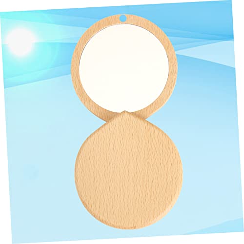 FOMIYES 3 espejos portátiles de maquillaje de madera miniatura 6
