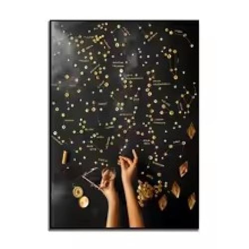 Affiche constellation dorée impression graphique haut de gamme zodiaque