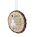 P. Graham Dunn God's Love Never Melts Snowman Wood Tree Bark 4 inch Christmas Tree Ornament