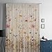Botanical Wildflower Window Curtains 84 Inches Long,Semi Sheer Rod Pocket Chiffon Curtains & Drapes Drapery Voile Draperies Window Treatment for Living Room/Bedroom,Retro Colored Spring Floral Herb