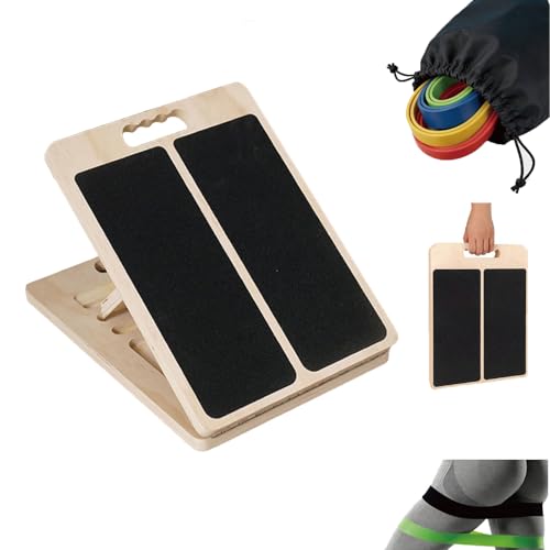 Crafthaven Slant Board, Wooden Slant Board for Calf Stretching, Adjustable Stretch Board, Mobility Calf Stretch Board Non-Slip Balance Board 5 Angles for Squats Leg Knees Heel Ankle