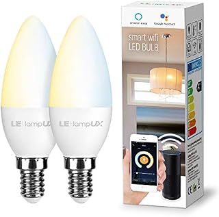 LE LampUX Smart LED Light Bulb, E12 Candelabra Light Bulbs, Works with Alexa