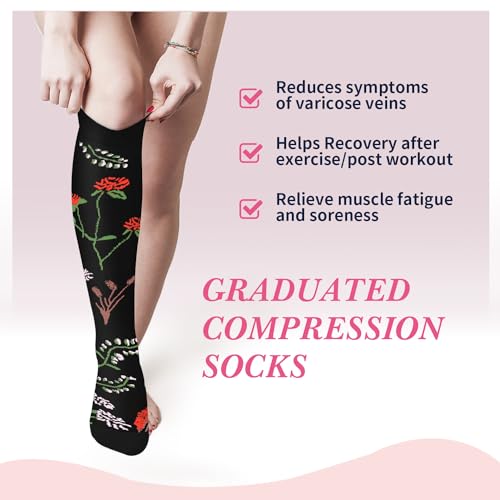 Image of Sooverki Compression Socks for Women & Men 6 Pairs is Best Supportive Knee High Stockings for Circulation, Travel, Nurses
