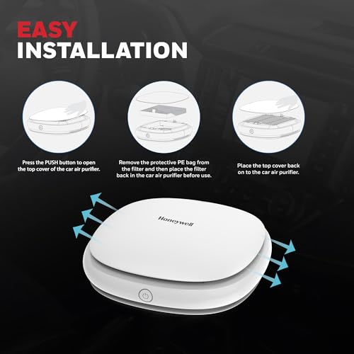 Image of Honeywell Move Pure3 Car Air Purifier, Hepa filter & Formaldehyde which removes 99.9% dust & smoke, CADR upto24 m /h with 3xUSB ports, 2 Years Manufacturer Warranty