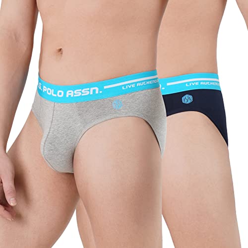 Image of U.S. Polo Assn. Men Logo Waistband Cotton Stretch IYAH Briefs - Pack of 2