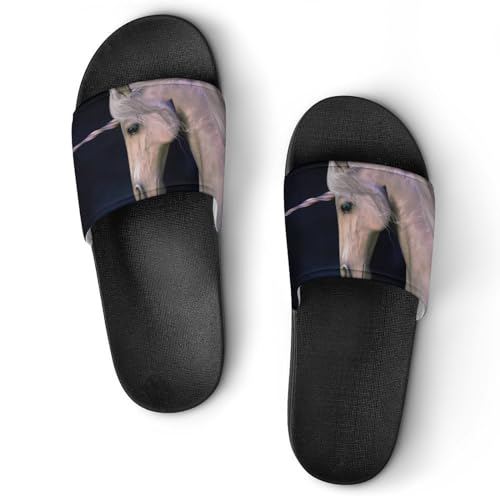 Pantoufles de bain antidérapantes licorne : sandales souples et sécurisées pour femme