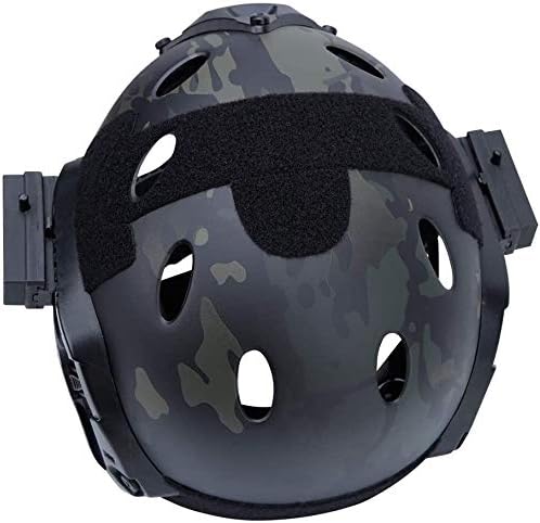 Miniatura 4 de PJ Tactical Fast Casco, Pilot Protective Casco, Airsoft Paintball Casco con máscara extraíble y gafas