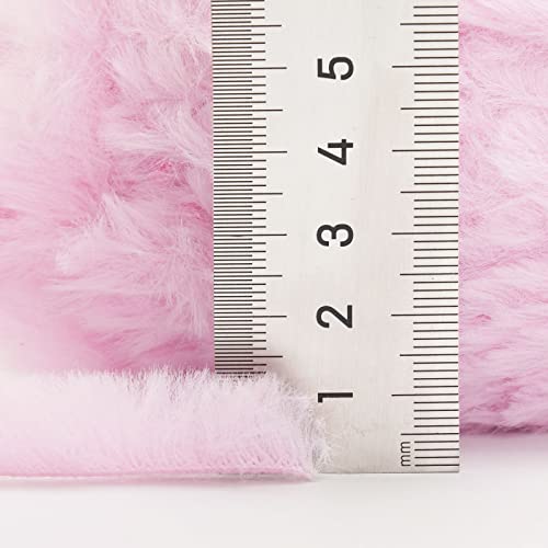 Pretty Jolly 4 Balls Faux Fur Super Soft Chunky Fluffy Yarn for Crochet Knitting Eyelash Polyester Yarn (First Blush) - Image 3
