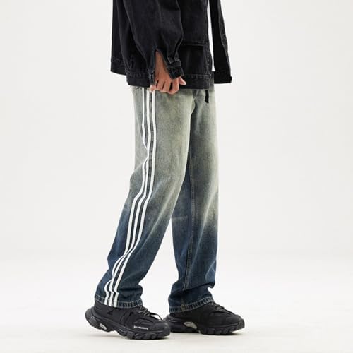 Jeans Pants Trousers Denim Spring and Autumn High Street Wide Leg with Three Bars Loose Legs Classic4