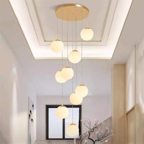 Lustre LED 15 têtes argent plafonnier suspendu blanc froid