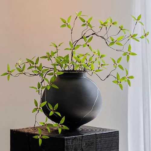 Melorca&Guilla Artificial Plants 2PCS 43.3 Green Faux Branches for Vase Faux Greenery Stems Vase Branches Fake Plants Artificial Branches for Shop Garden Office Home Dcor (2 Myrtus communis)