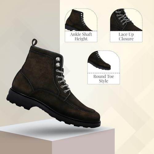 Image of San Frissco Men's Sneaker High Top Ankle Boots for Hikking and Trekking|Round Toe Soft Insole Lace Up Shoes Anti Slip Resistant|Ultra Durable Elegant with Cushioned Footbed