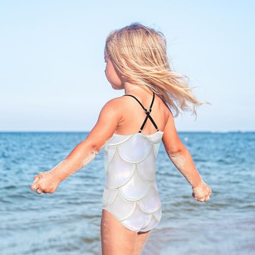 senya Girls Swimsuits Bright Mermaid Scales One-Piece Swimwear Quick Dry Girls Bathing Suits for 3 Years Old4