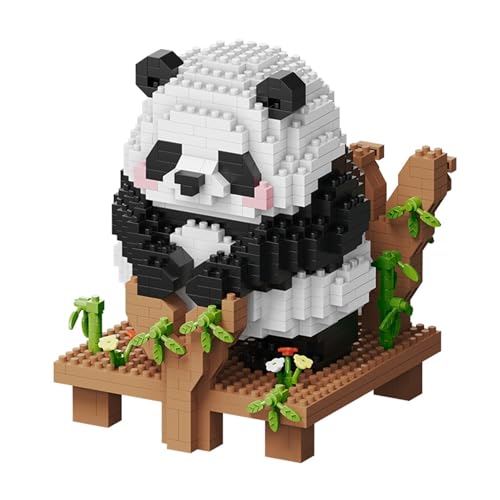 LULUFUN パンダ マイクロブロック 動物 おもちゃ ミニブロック 組み立てセット DIY 模型 知育玩具 子供 ギフト 誕生日 クリスマス プレゼント かわいい (パンダ-A)