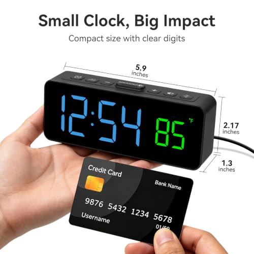 Netzu 2-in-1 Digital Alarm Clocks for Living Room Bedroom - Image 3