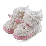  LACOFIA Botas de Invierno para Bebé Niña Zapatos Primeros Pasos con Suela Blanda Antideslizante Patucos Bebé Blanco 6-12 Meses