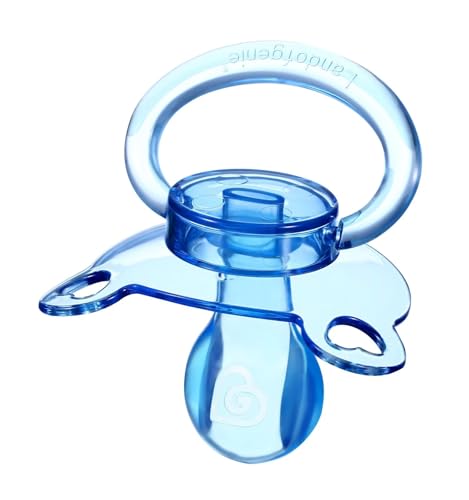 Image of Landofgenie Large Shield Adult Size Pacifiers Bear Shape Transparent Design Pacifier Blue