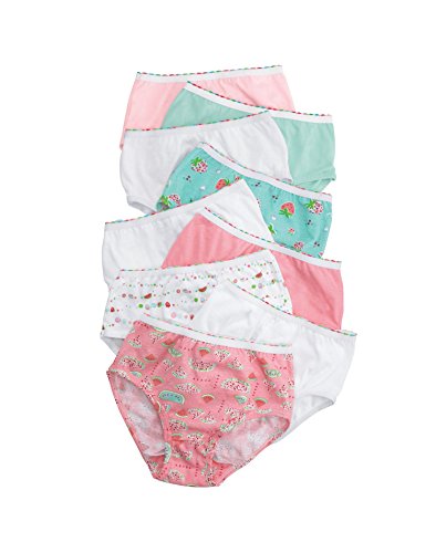 Hanes Girls' No Ride Up Cotton Colored Briefs 9-Pack, Butterfly Floral, Size - 6
