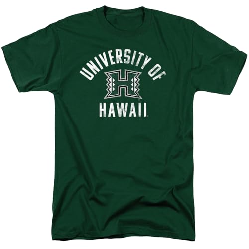 LOGOVISION University of Hawaii Large Unisex Adult T Shirt, Hunter Green, X-Large