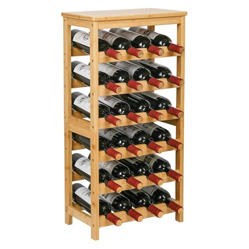 Soporte para 24 Botellas de Vino de Bambú Natural miniatura 3