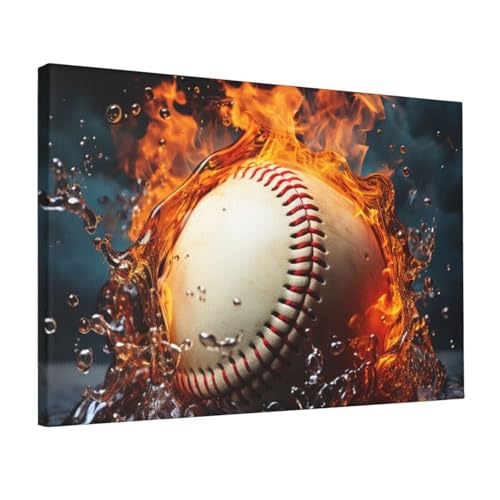 Impression sur toile de baseball deco murale HD 30.5x45.7 cm pour salon et chambre