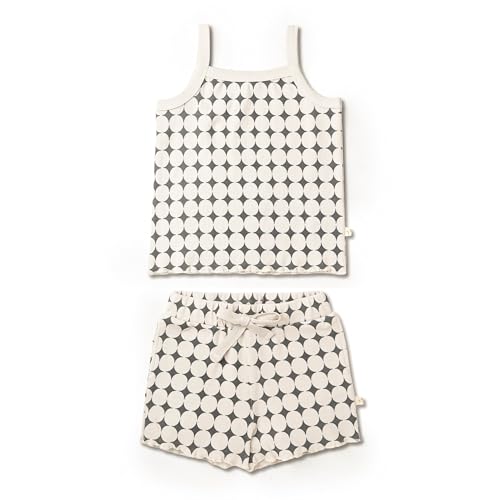 Image of MakeMake Organics GOTS Certified Organic Cotton Baby Kids Toddler Girl Top and Short Outfit Set
