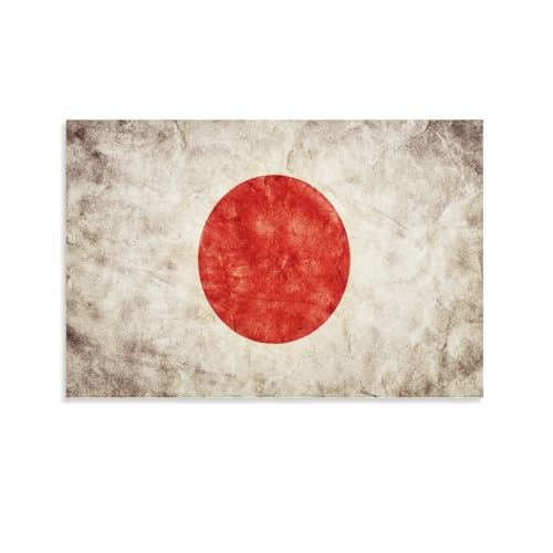 Peinture à l'huile drapeau du Japon sur toile de qualité supérieure pour décoration murale chic