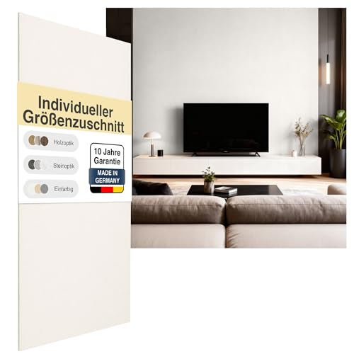 WALLando Paneles de pared de alta calidad, color blanco, se pueden cortar individualmente, revestimiento de pared de PVC resistente para salón, cocina y baño, fácil montaje sin taladrar, diseños
