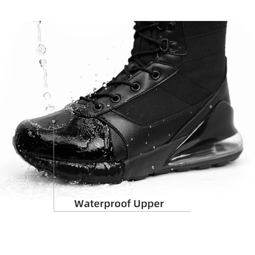 Women's Wide Waterproof Tactical Work Boots Side Zipper Military Orthopedic Boots Lightweight Motorcycle Combat Hiking Boots4