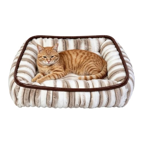Cat Bed Machine Washable Anti-Slip Kitten Sleeping Material That Block Nest | Warm Dog Bed for Bedroom Indoor Window Couch Hoe B
