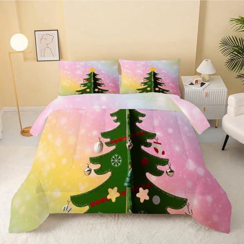 GULUZAI Edredon Cama 105 Invierno, Navidad Edredones Nordicos 105 de Microfibra, Relleno Nordico 4 Estaciones Reversible, Ligero y Suave Edredón 200x200 cm y 2 Fundas de Almohadas 50x75 cm